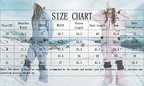 SEARIPE Women and Men's Ski Suits One Piece Jumpsuit Winter Outdoor Waterproof Warm Snowsuits(72blue,L) - Image 5
