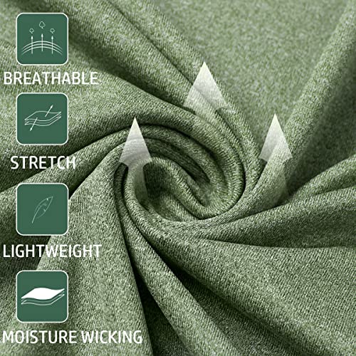 MANSDOUR Men's Active Sports Shirt 1/4 Zip Performance Long Sleeve Workout Running T Shirt Pullover Tops Army Green - Image 5