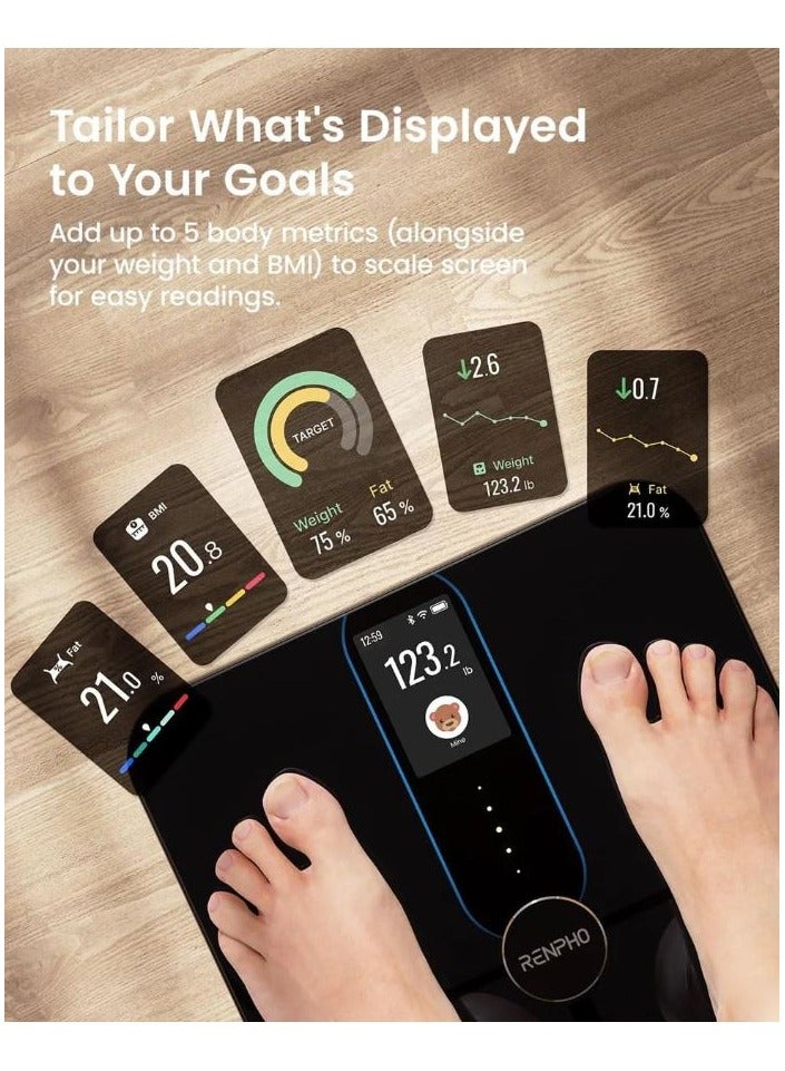 RENPHO Elis Nova Smart Scale R-A031-BK – Solar Powered Digital Bathroom Scale with Body Fat & BMI, Bluetooth Body Composition Monitor, App Sync, 400lbs Capacity - Image 3