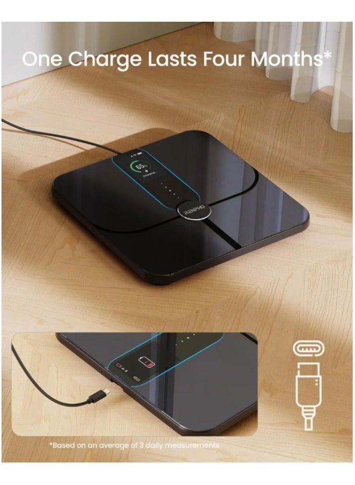 RENPHO Elis Nova Smart Scale R-A031-BK – Solar Powered Digital Bathroom Scale with Body Fat & BMI, Bluetooth Body Composition Monitor, App Sync, 400lbs Capacity - Image 2