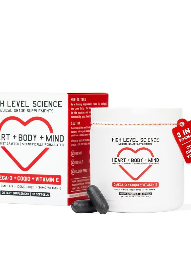 high level CoQ10, Omega-3, Vitamin E - Formulated by cardiologists for heart, body and mind health with DHA/EPA, antioxidant for energy, superior bioavailability. - Image 1