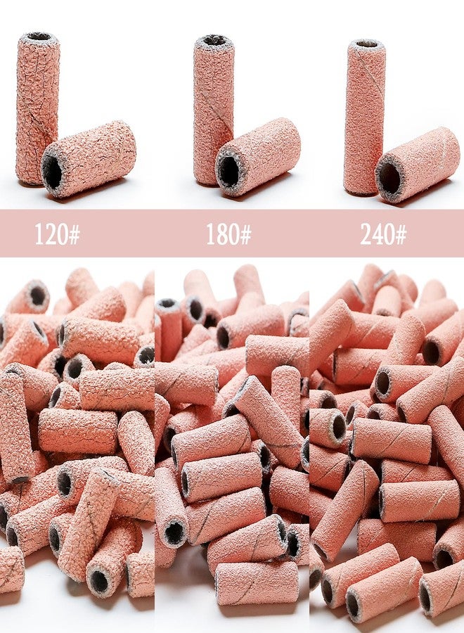 ERUIKA 100pcs Nail Drill Bits Small Sanding Bands with Upgrade 3.1mm Mandrel Bit, 120 Medium Grit Nail File Sanding Bands for Acrylic Nails Gel Removing Shaping Manicures and Pedicure(Pink, 120 Grit) - Image 5
