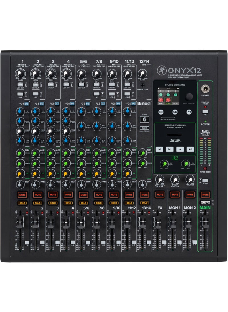 Mackie MACKIE Onyx 12-Channel Premium Analog Mixer with Multi-Track USB + Stereo SD Card Recording  - Image 1