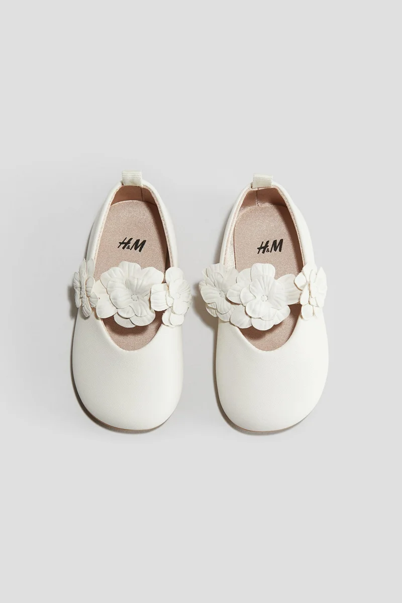 H&M Appliquéd ballet pumps