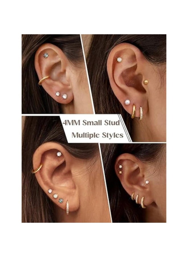 11 زوجًا من الأقراط الحلقية المضادة للحساسية للنساء بتصميم مسطح من الفولاذ المقاوم للصدأ من الدرجة الطبية مناسبة للأذنين الحساسة أقراط حلقية ذهبية عصرية مجموعة أقراط غضروفية متعددة الثقوب مجموعة مجوهرات متعددة الثقوب كهدية - Image 3