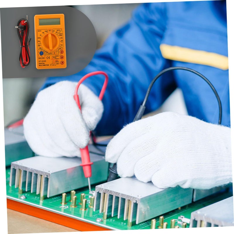 2Pcs Yellow Digital Multimeter Handheld Tester LCD Display Voltage Ampere Ohm Diode Testing - Image 5