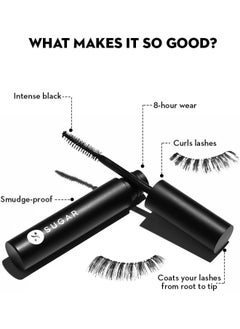 SUGAR Cosmetics Uptown Curl Lengthening Mascara - 01 Black Beauty (Black)  - Image 3