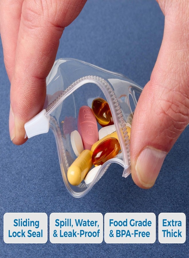 MEDca Zippered Pill Pouch Bags - 24 Pcs, Slide Lock Clear Plastic Mini Bags, BPA-Free for Pills Vitamins, Supplements, Medications, Jewelry, Crafts, Small Objects - Self-Sealing, Reusable, Travel-Friendly - Image 5