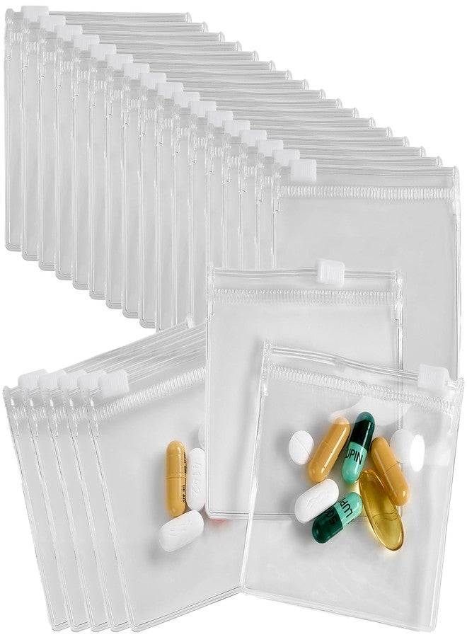 MEDca Zippered Pill Pouch Bags - 24 Pcs, Slide Lock Clear Plastic Mini Bags, BPA-Free for Pills Vitamins, Supplements, Medications, Jewelry, Crafts, Small Objects - Self-Sealing, Reusable, Travel-Friendly - Image 1