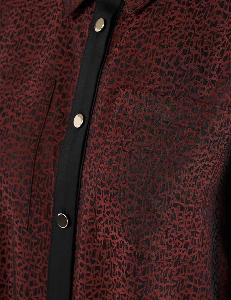 Kayra Double-Pocket Jacquard Tunic Chestnut
