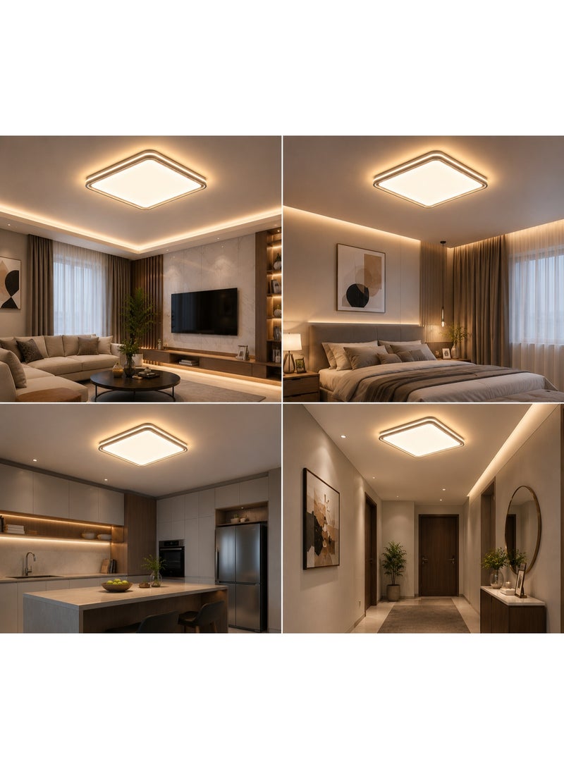 مصباح سقف LED مربع عصري مع ريموت كنترول، إضاءة قابلة للتعديل للمنزل والمكتب - Image 3