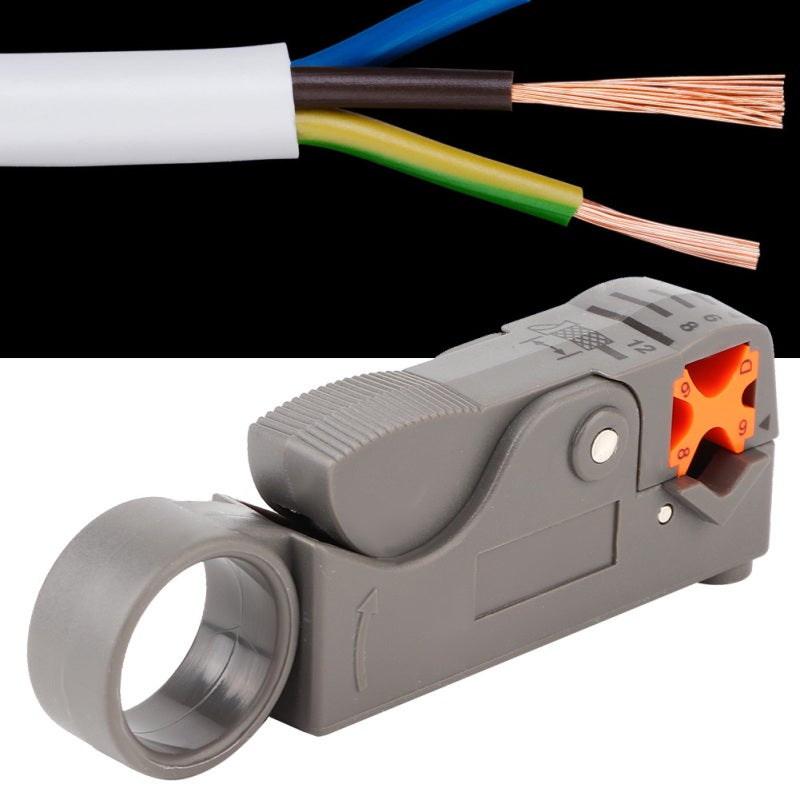 Coaxial Wire Stripper -5 -6 -7 Cable Stripping Knife Adjustable Blade Depth Two-Knife Type for Cable TV Monitoring Line - Image 5