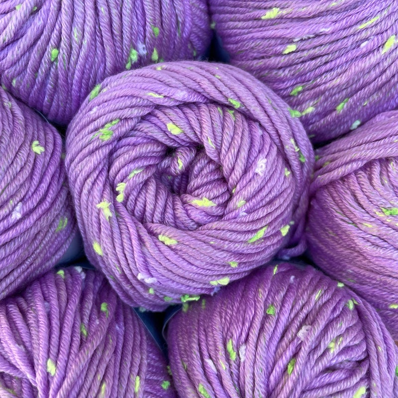 KnitPal Tweed Twinkles Soft Baby Yarn for Crocheting, 8-Pack (696Yds / 400G), Free Patterns - Acrylic Baby Blanket Knitting Yarn with Flecks - Size 3 DK Light Worsted Weight - Wisteria Purple - Image 1