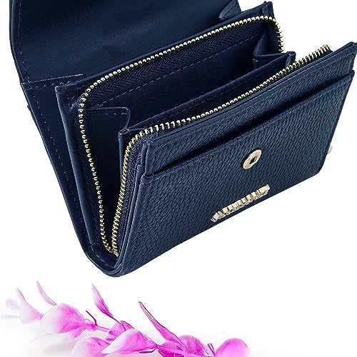 Accessorize London Women's Navy Small Flap Zip Around Purse - Image 4