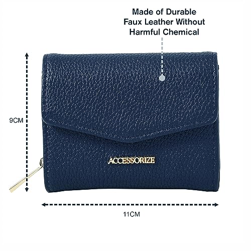 Accessorize London Women's Navy Small Flap Zip Around Purse - Image 5
