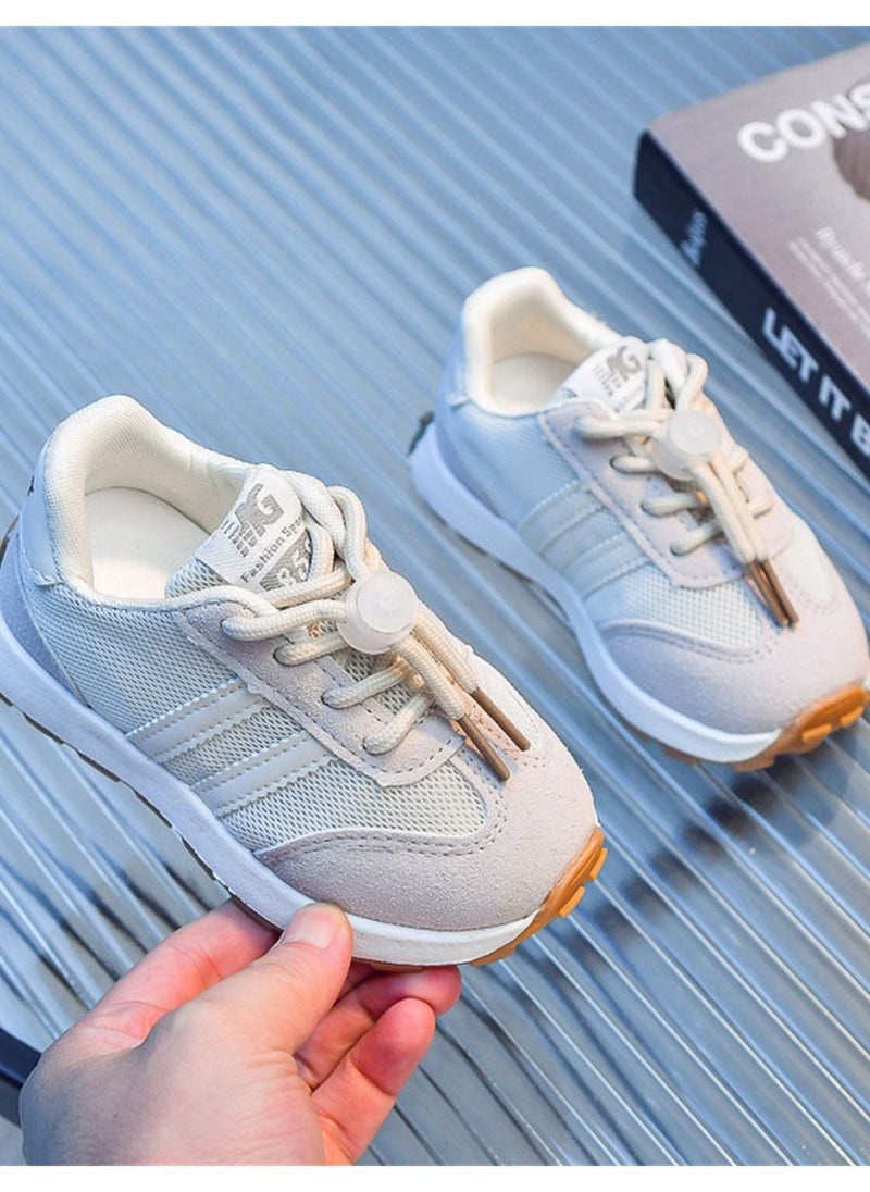 Loquat - Children's Dad Soft Bottom Sneakers Beige - Image 1