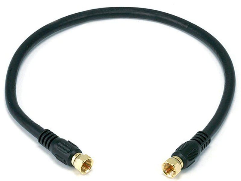 Monoprice كابل كواكسيال Monoprice RG6 رباعي الدرع CL2 مع موصل من نوع F للتلفزيون، 1.5 قدم - Image 1
