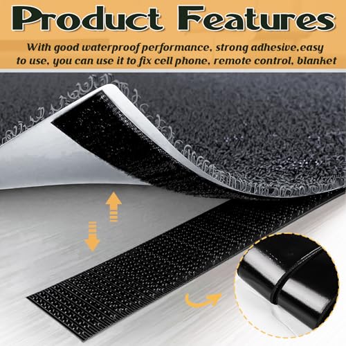 BlissfulBlend 30 Ft×2 Inches Hook and Loop Tape, Strong Viscosity Adhesive Back Arbitrary Cutting, Sticky for Fabrics Nylon Self Adhesive Tape for Home Office School and Crafting, Reuse 2 Rolls Black and A Scissors - Image 3