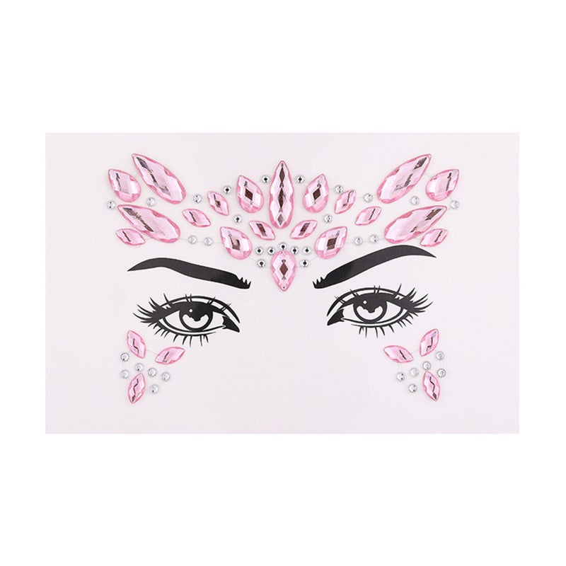 Rhinestone Face Stickers: Acrylic Resin Material - Strong Durable Adhesive Crystal Decorative Stickers for Stage Makeup & Eye Makeup Accessories - Image 1