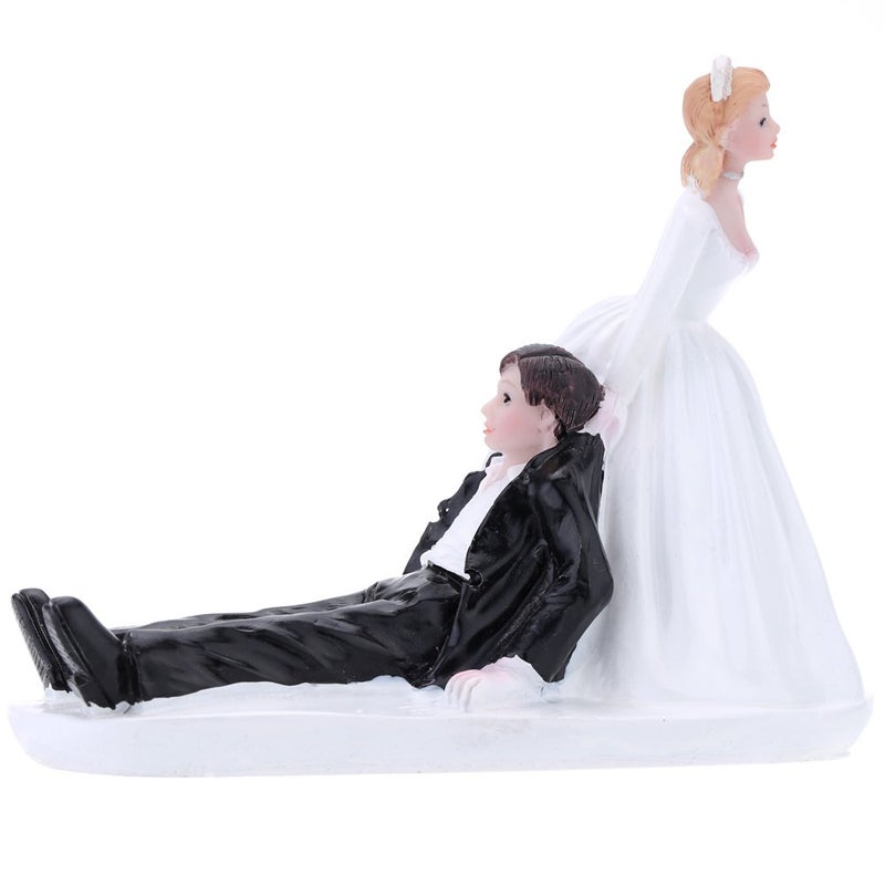 Anself Synthetic Resin Bride Groom Wedding Cake Topper Romantic Wedding Party Decoration Adorable Figurine Craft Gift