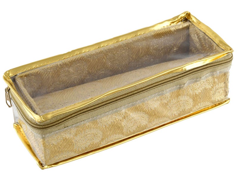 Kuber Industries Kuber Industries Carry Design Brocade Hardboard One Rod Bangle Box (Gold) -CTKTC38738  - Image 1