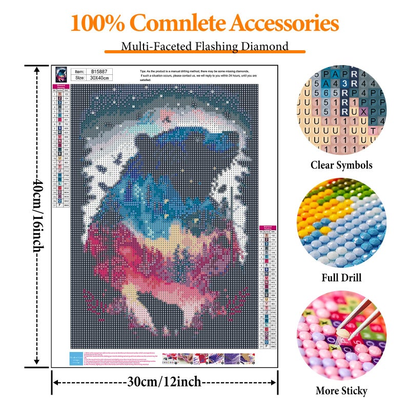 Offito Bear Diamond Art Kits for Adults, Forest Polar Bear Diamond Painting Kits for Beginners, DIY Full Drill Dots Gem Art Paint for Home Wall Decor 12 x 16 Inch - Image 4