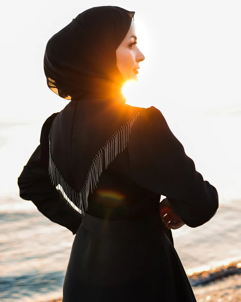 هاريكا وير Long Black Tie Dress