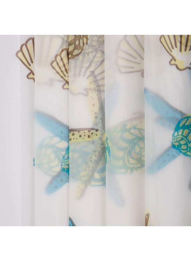 4 Pack Starfish Seashell PEVA Shower Curtain Liner 180x200cm Waterproof Rustproof Grommets Bathroom Bathtub Curtain - Image 4