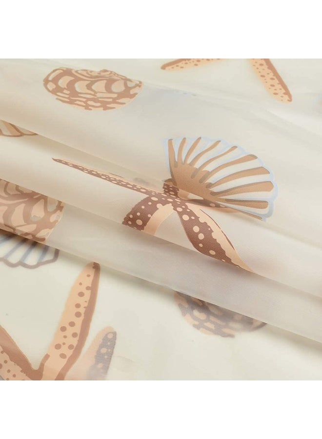 4 Pack Starfish Seashell PEVA Shower Curtain Liner 180x200cm Waterproof Rustproof Grommets Bathroom Bathtub Curtain - Image 3