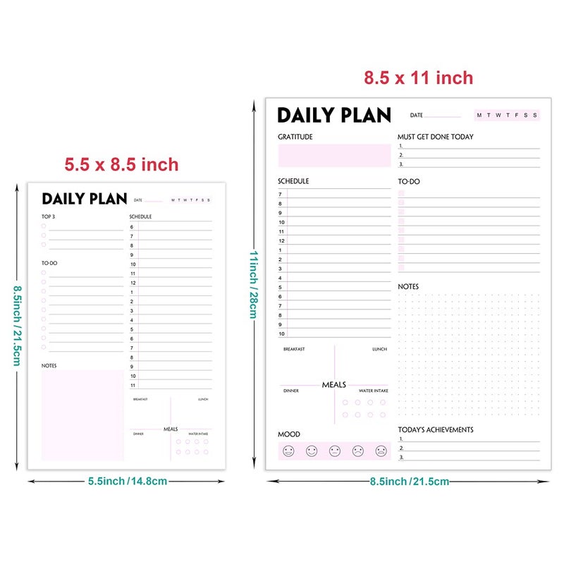 Nokingo Daily Planner Notepad - Tear-Off Daily Planning Pad, Organizer with To Do Lists, Schedule, Appointment, Productivity Tracker, 50 Undated Sheets, 8.5 x 11 in - Image 5