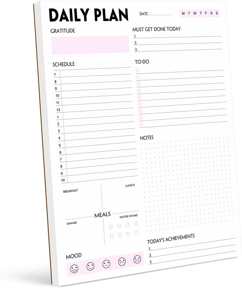 Nokingo Daily Planner Notepad - Tear-Off Daily Planning Pad, Organizer with To Do Lists, Schedule, Appointment, Productivity Tracker, 50 Undated Sheets, 8.5 x 11 in - Image 1