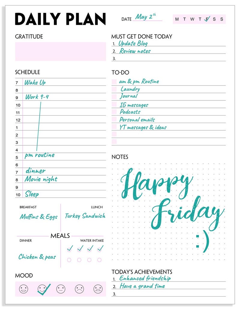 Nokingo Daily Planner Notepad - Tear-Off Daily Planning Pad, Organizer with To Do Lists, Schedule, Appointment, Productivity Tracker, 50 Undated Sheets, 8.5 x 11 in - Image 2