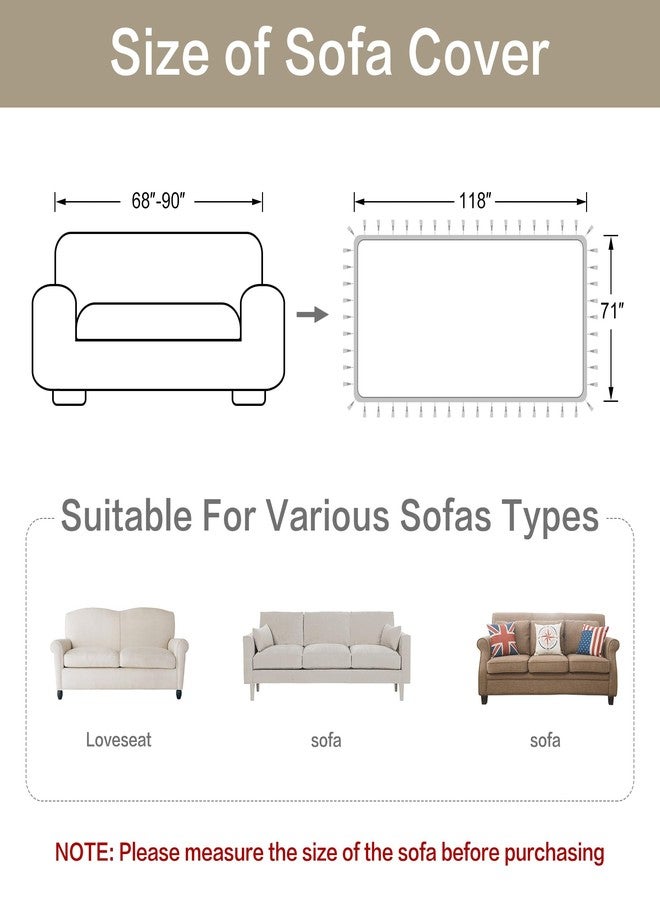 Loom and Mill Luxury Elegant Sofa Covers, European Damask Floral Couch Cover Sofa Throw Cover with Tassels for 2-3 Cushion Couch, Sectional Couch Covers Sofa Slipcover for Dogs, Beige Gold, 71" X 118" - Image 3