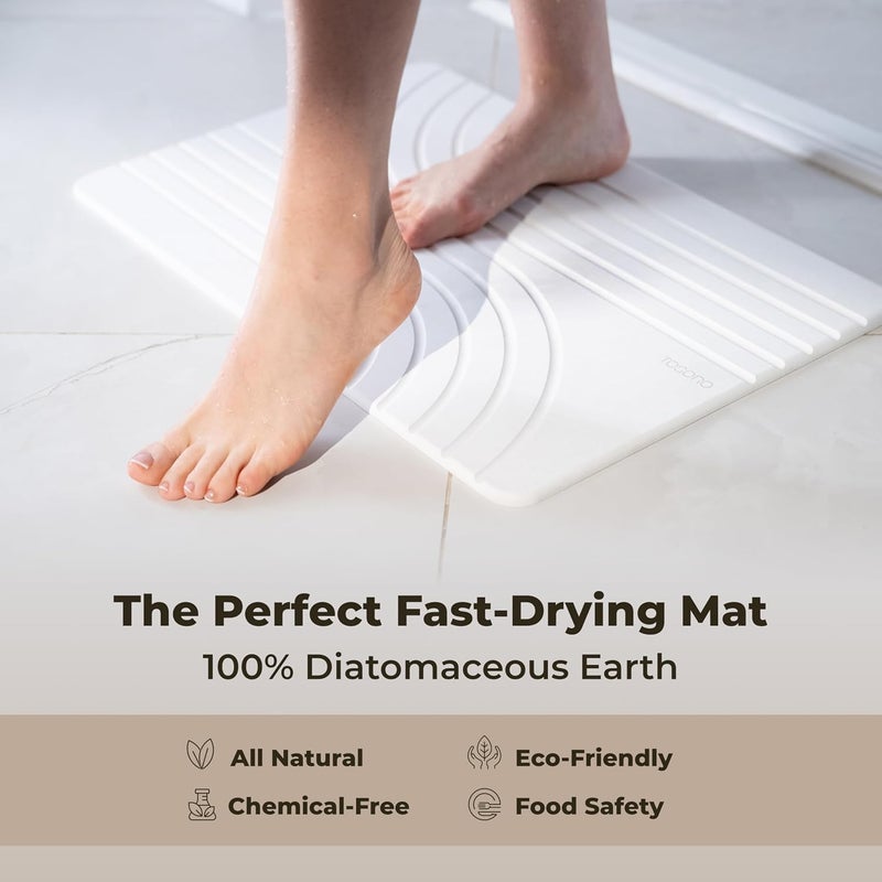 TOSORO Stone Bath Mat - Diatomaceous Earth Shower Mat, Non-Slip, Super Absorbent, Quick Drying, Natural, Easy to Clean (23.5 x 15) Sandstone - Image 5