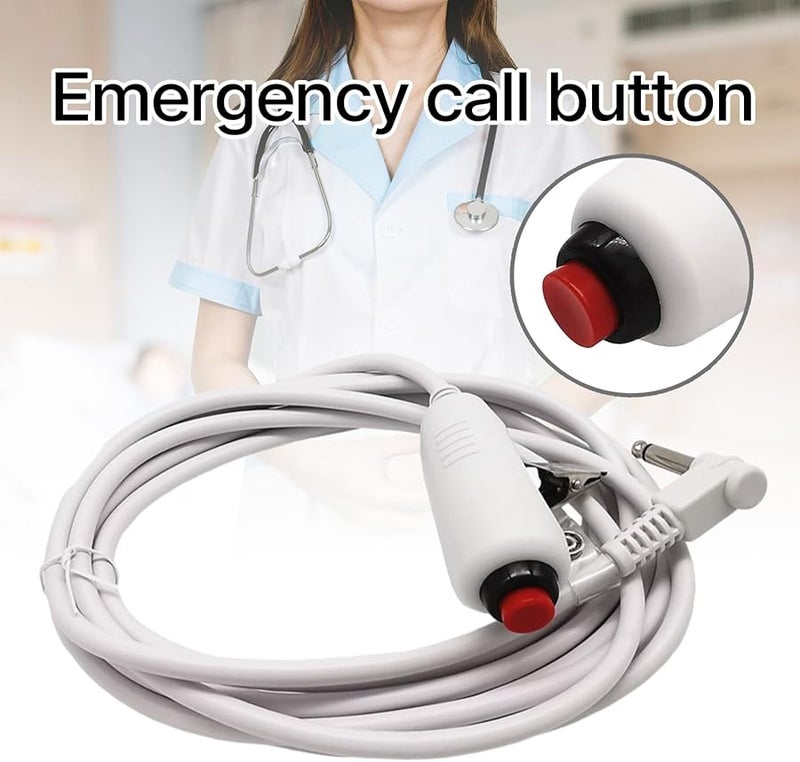 كابل زر ضغط سلك نداء الممرضة مع مشبك ملاءة السرير مقبس هاتف 6.35 مم - Image 3