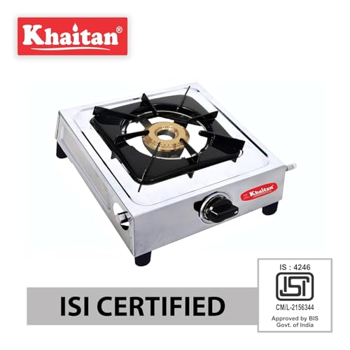 Khaitan Combo - 1 unit Khaitan 1 Burner Classic Stainless Steel Manual Gas Stove+ 1 unit HF Kitchen Lighter + 1 unit HF LPG Hose Pipe (1.5 mtr) (1B Classic & Hose Pipe, Lighter Combo) - Image 2
