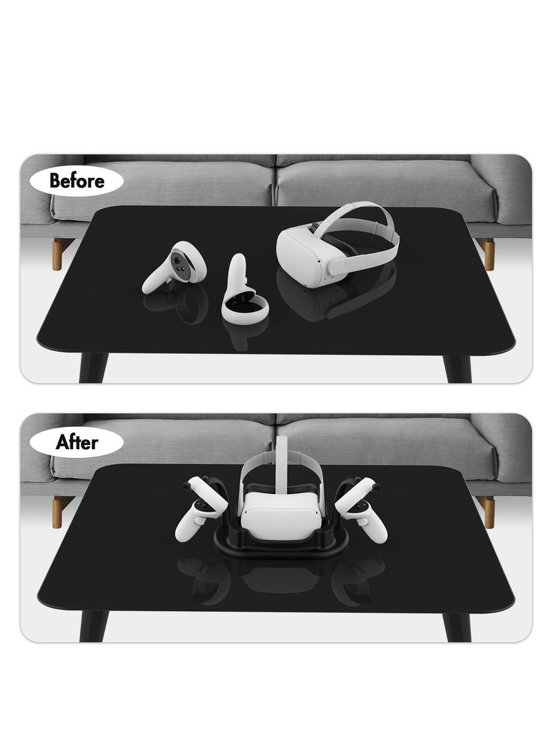 KASTWAVE - Charging Dock for Oculus Quest 2, Touch Controller and Headset Placement Display Stand Contact Charging Table Stand Auto-attached USB-C Magnetic Charging - Image 1