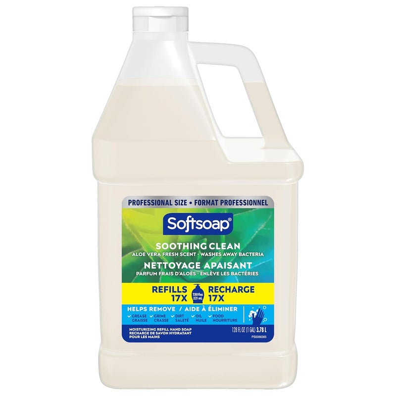 Softsoap Liquid Hand Soap Refill Soothing Clean Aloe Vera Fresh Scent  1 gallon