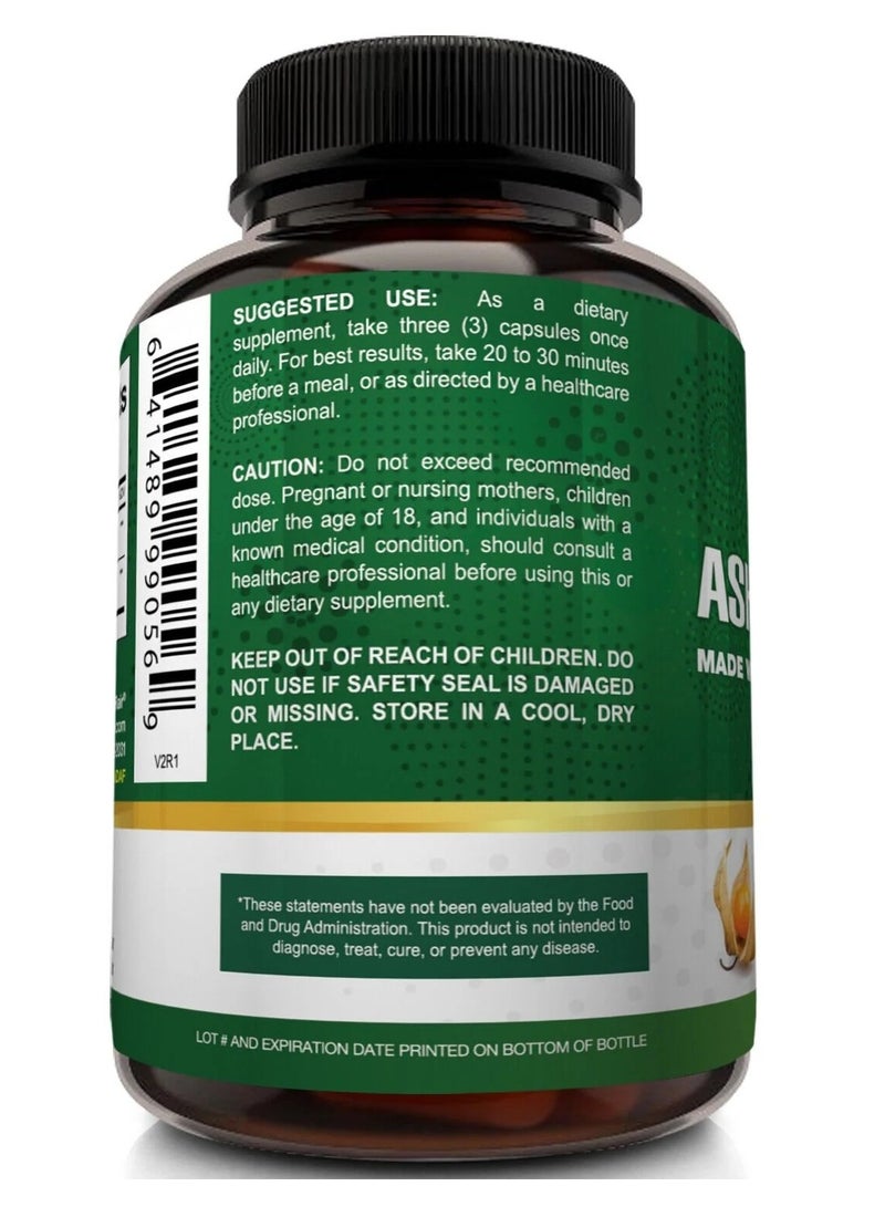 NutriFlair Organic Ashwagandha with Black Pepper 1950mg, 120 Capsules - Image 3