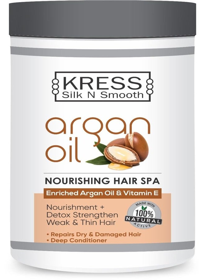 كريس قناع الشعر المغذي بزيت الأرغان من كريس سيلك آند سموث، يغذي ويزيل السموم، ويقوي الشعر الضعيف والخفيف، غني بفيتامين هـ (عبوة 1 لتر). - Image 1