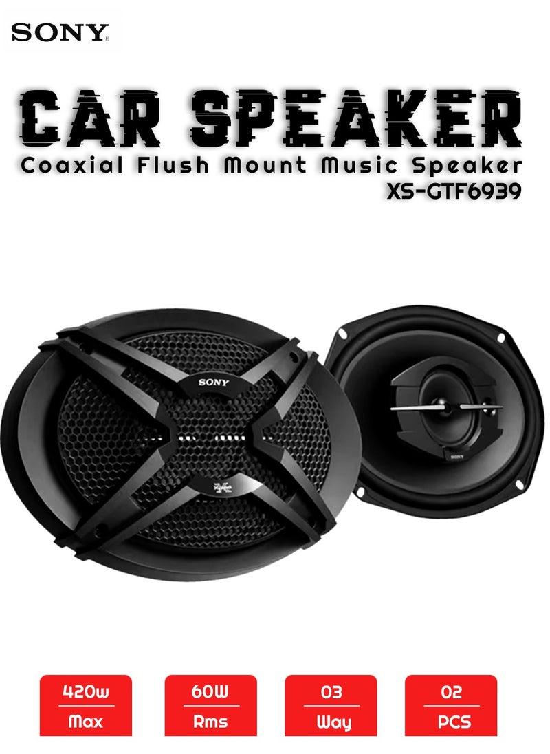 Sony - Sony XS-GTF6939 Car Audio Bass Speakers Car Speakers 420W 3-Way 6x9 Inch 3-Way Speakers with 40m Free Speaker Cable - Cars Entertainment Systems Car Audio Music System - Image 1