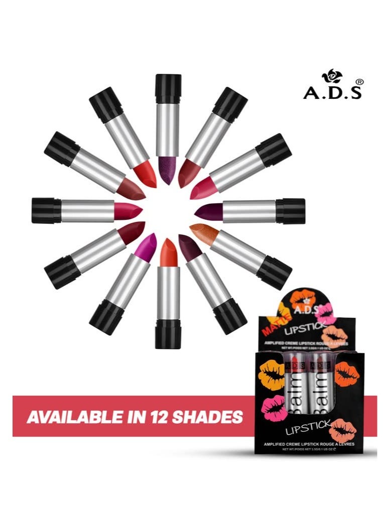 ADS - ADS Matte Amplified Creme Balm Lipstick Pack of 12 - Image 1
