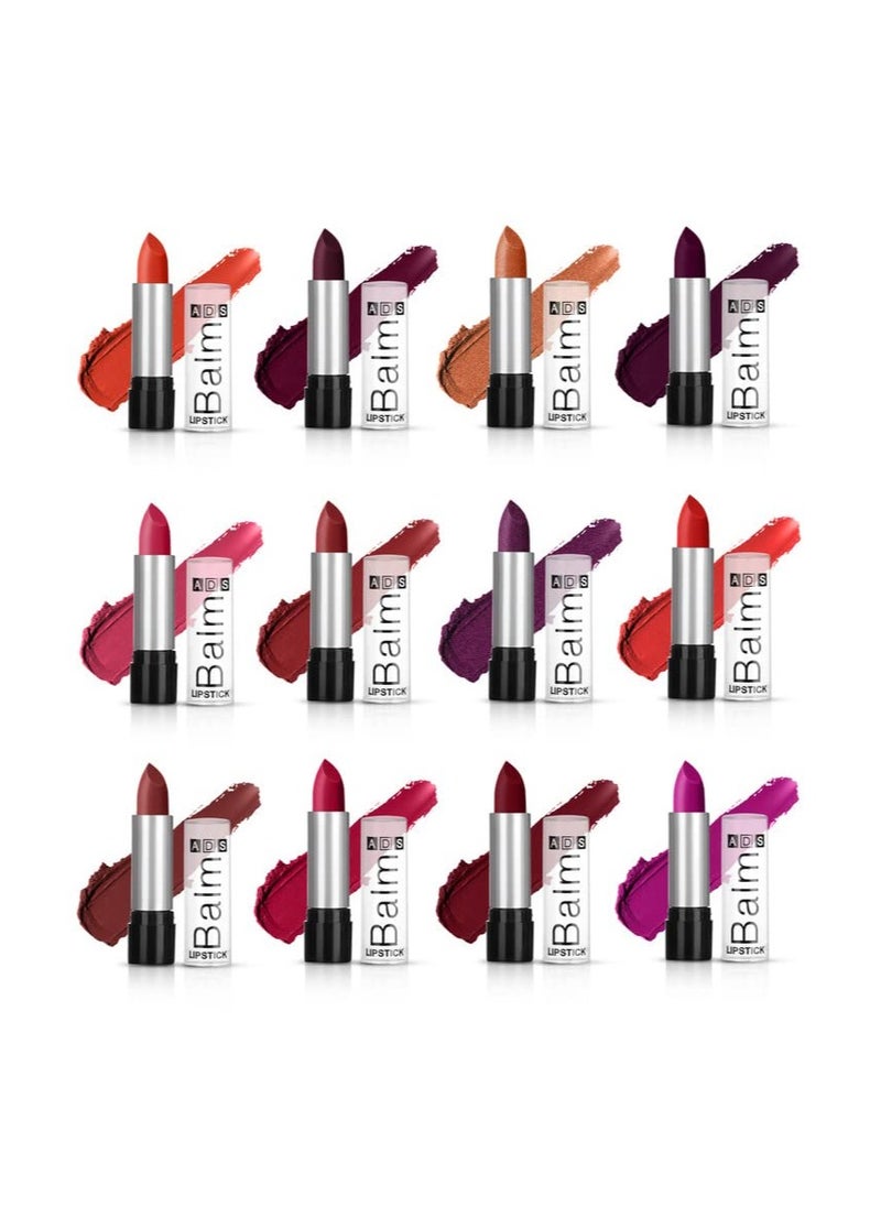 ADS - ADS Matte Amplified Creme Balm Lipstick Pack of 12 - Image 1