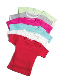 T-shirt half sleeves cotton 6 pieces multiple colors (the color may differ from the pictures)