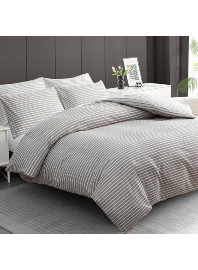 Oryx Home Reversible Microfiber Duvet Cover Set – 3 Piece Soft Bedding Set with Zipper Closure & Pillowcases – Double Brushed Hypoallergenic Quilt Cover - Image 1