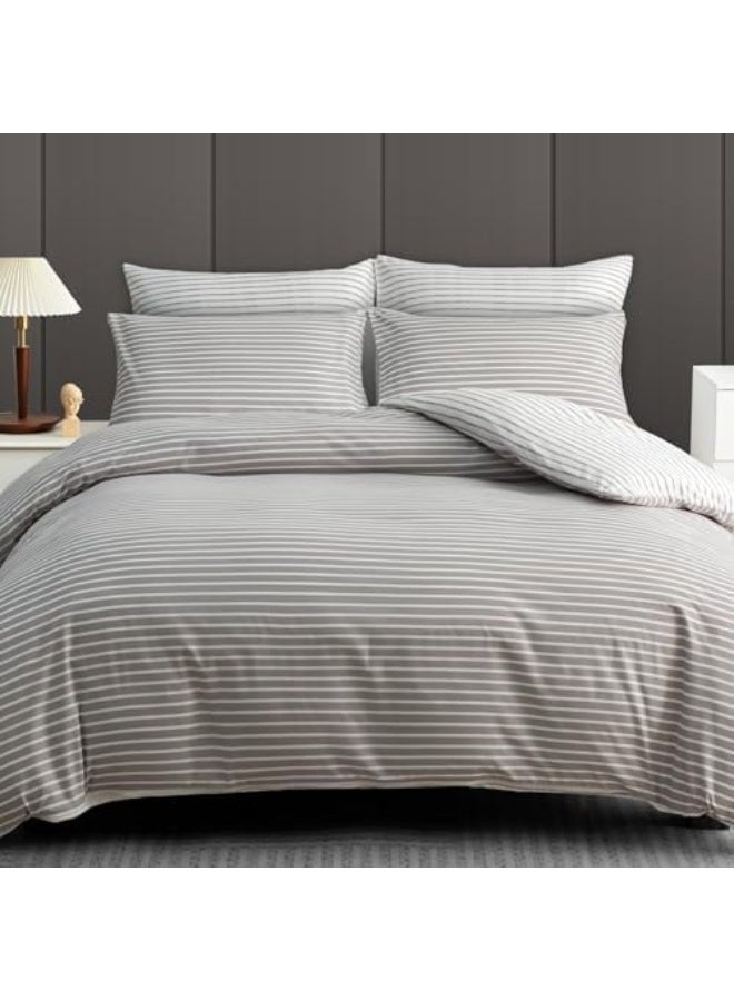 Oryx Home Reversible Microfiber Duvet Cover Set – 3 Piece Soft Bedding Set with Zipper Closure & Pillowcases – Double Brushed Hypoallergenic Quilt Cover - Image 3