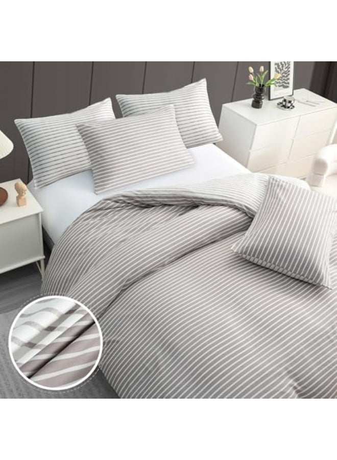 Oryx Home Reversible Microfiber Duvet Cover Set – 3 Piece Soft Bedding Set with Zipper Closure & Pillowcases – Double Brushed Hypoallergenic Quilt Cover - Image 4