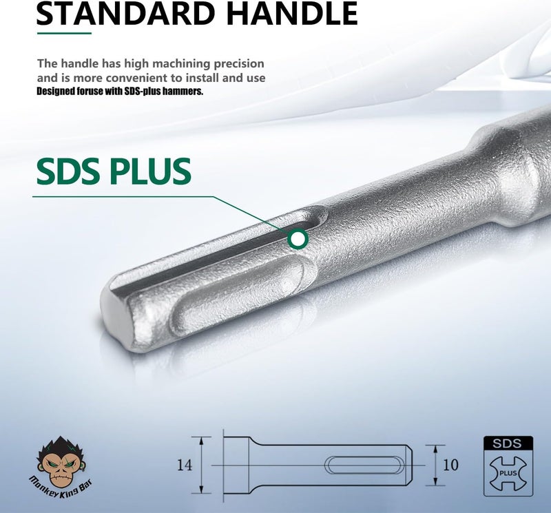 Monkey King Bar -3 IN Wide Sds Plus Floor Scraper-Sds plus bits-10"x3" Sharpened Tile and Sds Tile Chisel for Floor and Wall Tile Concrete Mortar Thinset Brick - Image 5