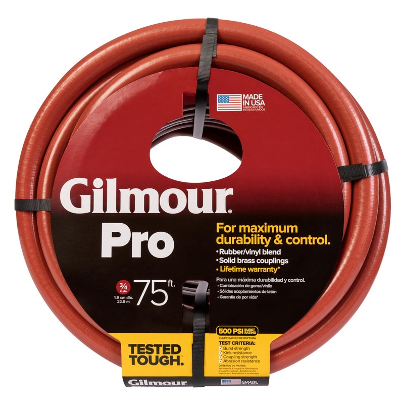 Gilmour Pro Commercial 3/4" x 75' Heavy Duty Water Hose, Durable and Kink Resistant 75 ft Garden Hose - Image 1