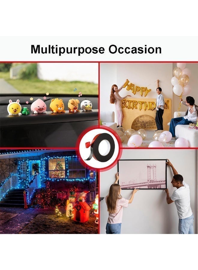 25mm x 10m Double Sided Adhesive Tape, Heavy Duty Double Face Wall Tape Mounting Foam Tape for Wall Picture Hanging Poster - Image 5